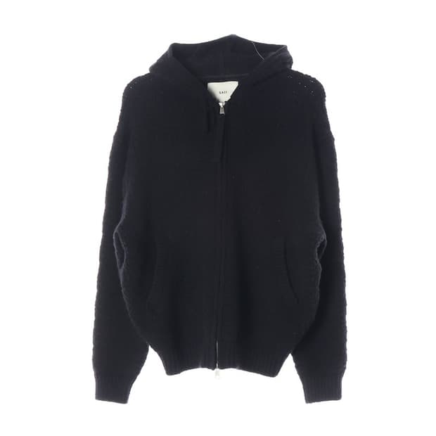 SAII 부클 텍스처 니트 후드 집업 F