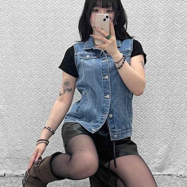 리바이스 컨트리 빈티지 키치 트러커 데님 조끼 L C11540