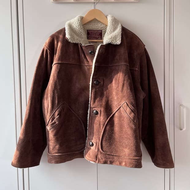 빈티지 리얼 소가죽 스웨이드 무스탕