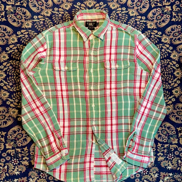 더블알엘 플란넬 텍스쳐 워크셔츠