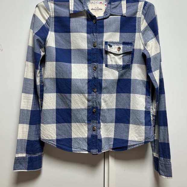 아베크롬비 로고 체크 셔츠