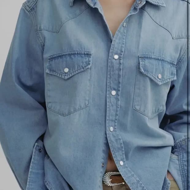 얼바닉30 웨스턴 데님 셔츠 light blue