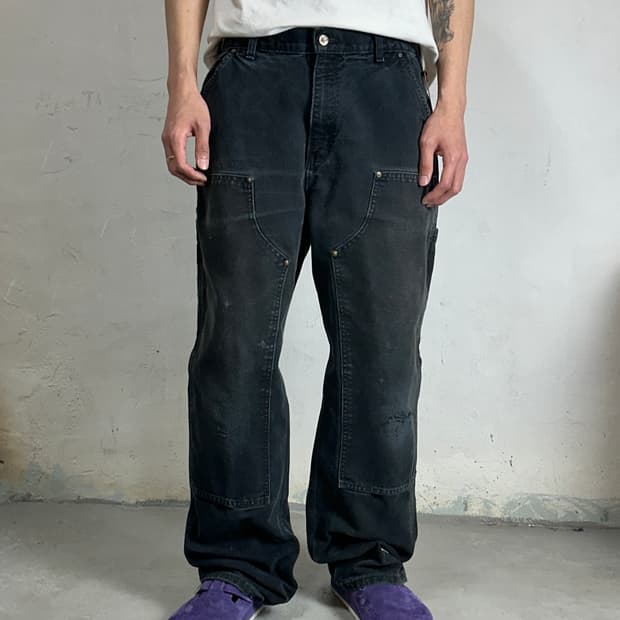 OG 칼하트 B136 더블니 팬츠 칼하트 썩블니 블랙