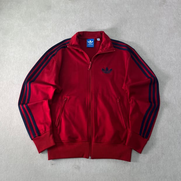 100 아디다스 파이어버드 버건디 트랩탑 져지