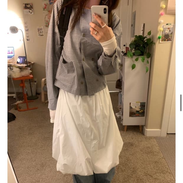 보유아카이브 더블버튼 셔츠 스카이블루 s