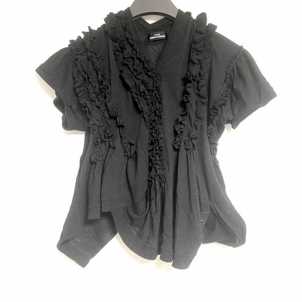 꼼데가르송 트리콧 프릴 드레이프 울 반팔