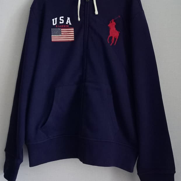 폴로 POLO 빅포니 성조기 USA 후드집업 95/M