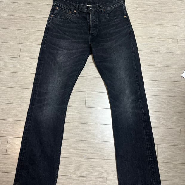 [34x32] RRL 슬림부트 블랙 셀비지
