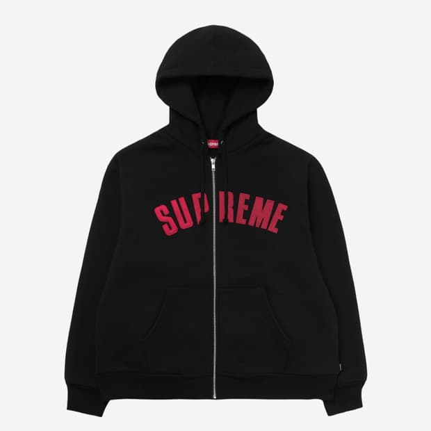 슈프림 써멀 아크 블랙 후드집업 L