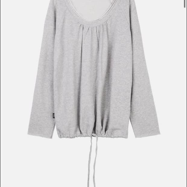 세릭 라운드 헴 스트링 탑 그레이