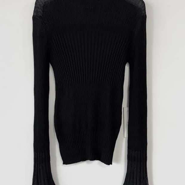 타임 텍스처 블록 모크넥 골지 니트