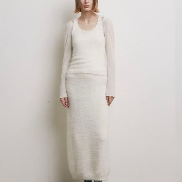 로우타이드 헤어리 니트 set