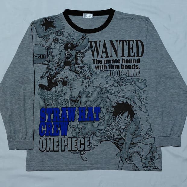 [160] 원피스(ONE PIECE) 밀짚모자 일당 그래픽 롱 슬리브