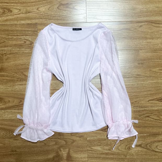 빈티지 핑크 레이스 리본 블라우스 잉그니 히메갸루 로걀 라떼 발레코어 