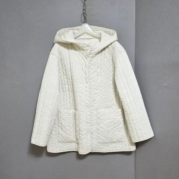 코스 면누빔 후드 점퍼 퀄팅 패딩