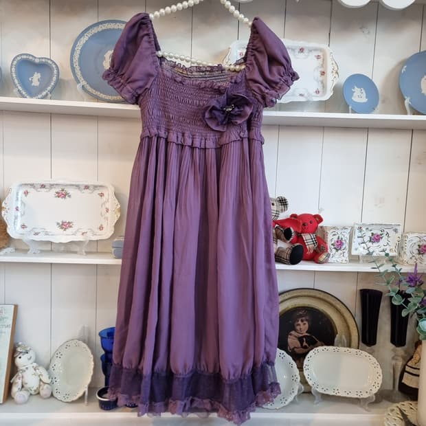 axes femme 퍼플 로맨틱 셔링 원피스