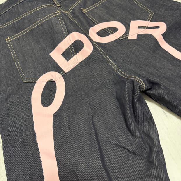 ODOR Logo drop denim in pink 3사이즈