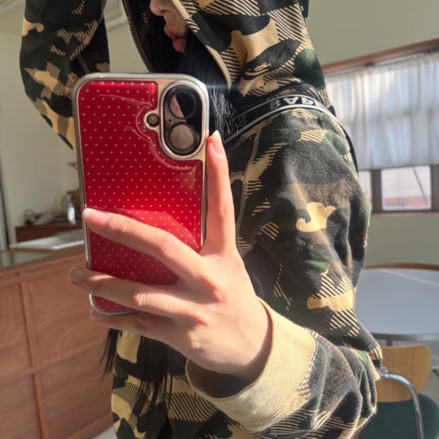 베이프 카모 체크 후드집업