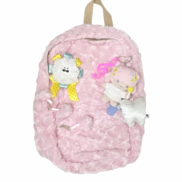 푸들같은 털 백팩 - 🍓핑크