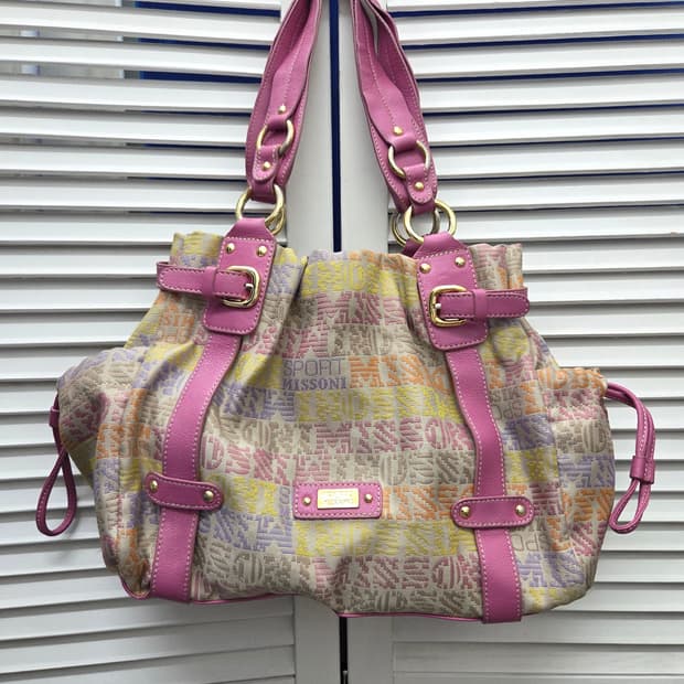 미쏘니 스포츠 자카드 토트백