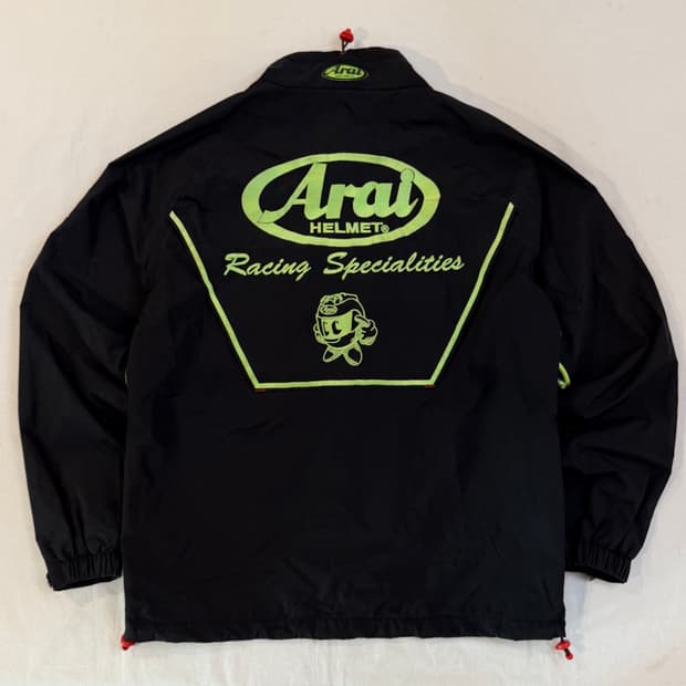 아라이 헬멧 블랙 형광 빅로고 라이더 자켓 바람막이