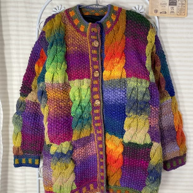 빈티지 레인보우 니트 코이찬 873 y2k 스트릿 모리 갸루 일본빈티지 