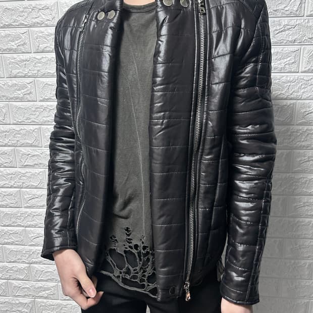 퀼티드 더블 지퍼 패딩 자켓