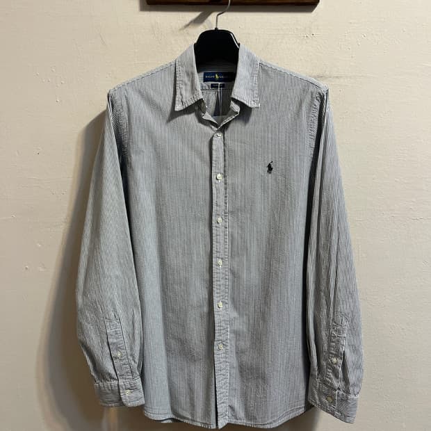 폴로 랄프 로렌 그레이 스트라이프 셔츠
