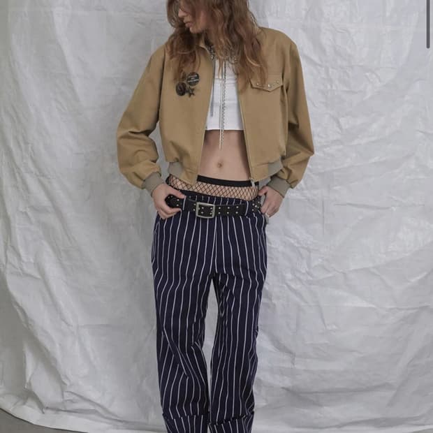 데어드 봄버 블루종 베이지