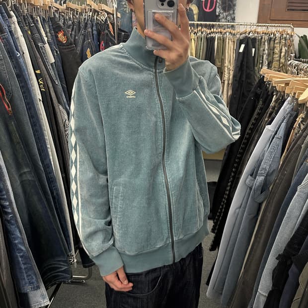 2XL) 엄브로 코듀로이 트랙탑 져지 집업