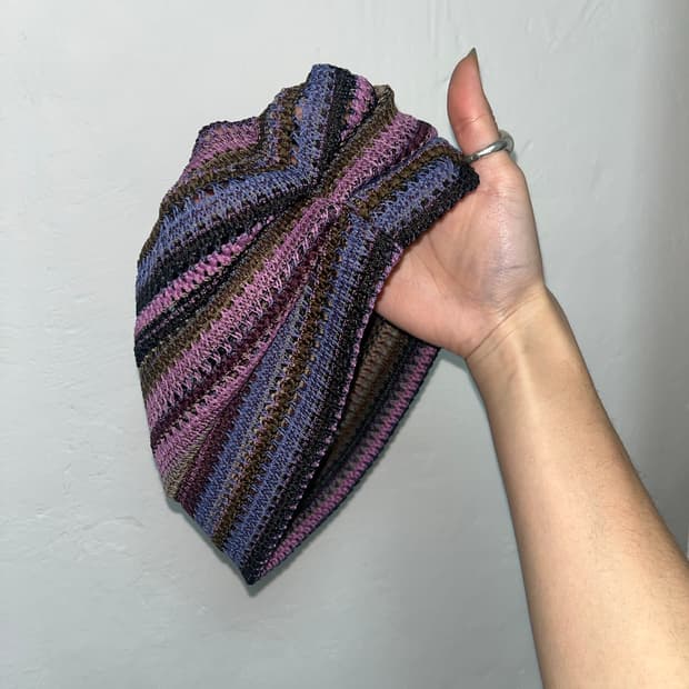 stripe shirring mesh beanie 셔링 비니