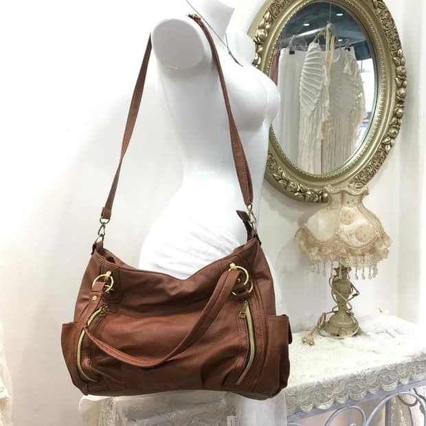 brick brown two way big shoulder bag