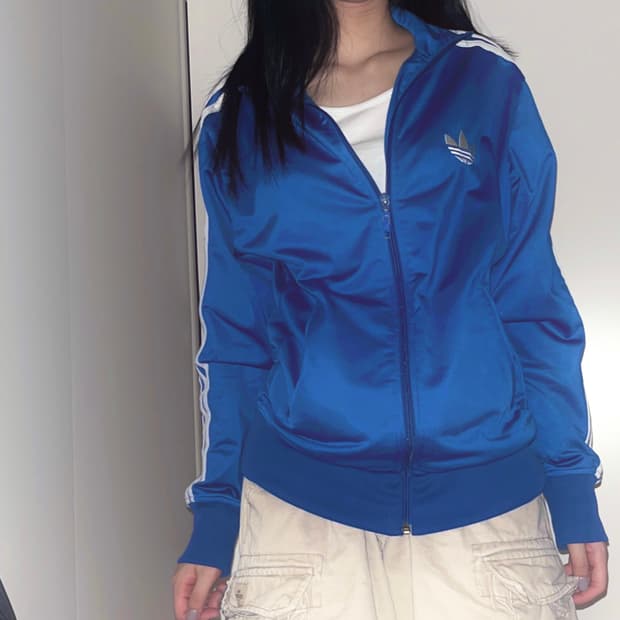 아디다스 블루 져지 집업 ☆