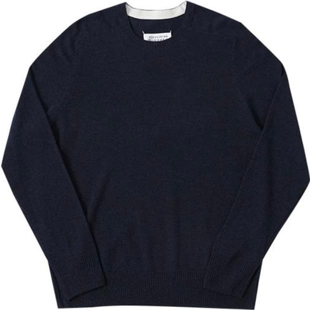 22fw 메종 마르지엘라 네이비 스티치 울 니트