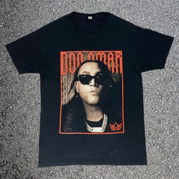 돈 오마르 Don Omar 투어 그래픽 밴드 티셔츠 M