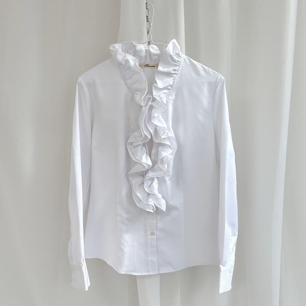 PLEASURE 긱시크 러플 슬림 셔츠