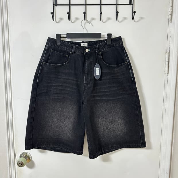 새상품 L MMLG 엠엠엘지 데님 버뮤다팬츠 블랙