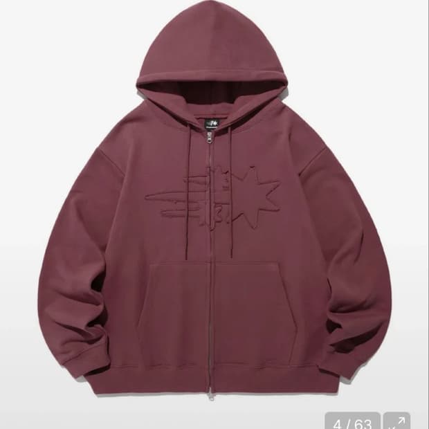 나이스고스트클럽 3Star 후드집업 버건디 S