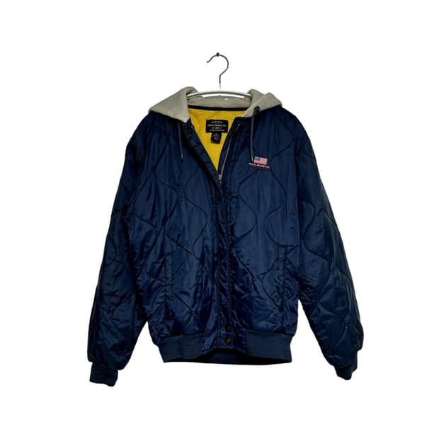 폴로 진스 컴퍼니 퀄팅 후드 봄버 자켓