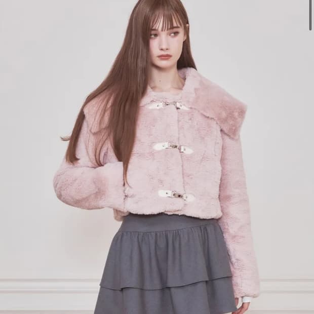 낫유어로즈 베베 세일러 퍼 자켓 핑크 s