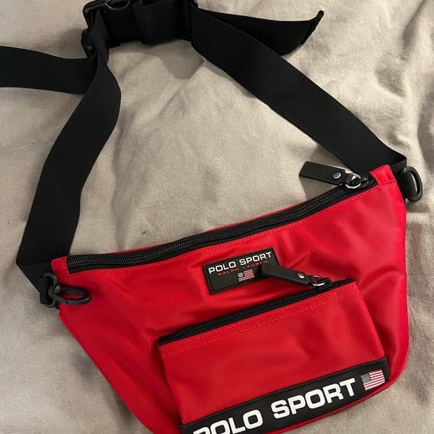 폴로 스포츠 레드 웨이스트백 메신저백