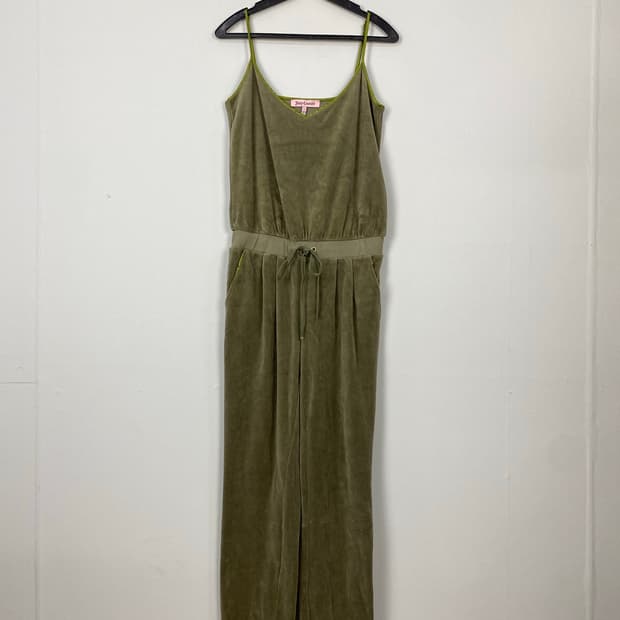 쥬시꾸뛰르 벨벳 민소매 점프슈트 오버롤 S