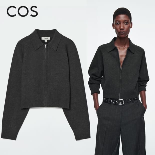 COS 코스 더블페이스 니트 자켓 차콜 xs