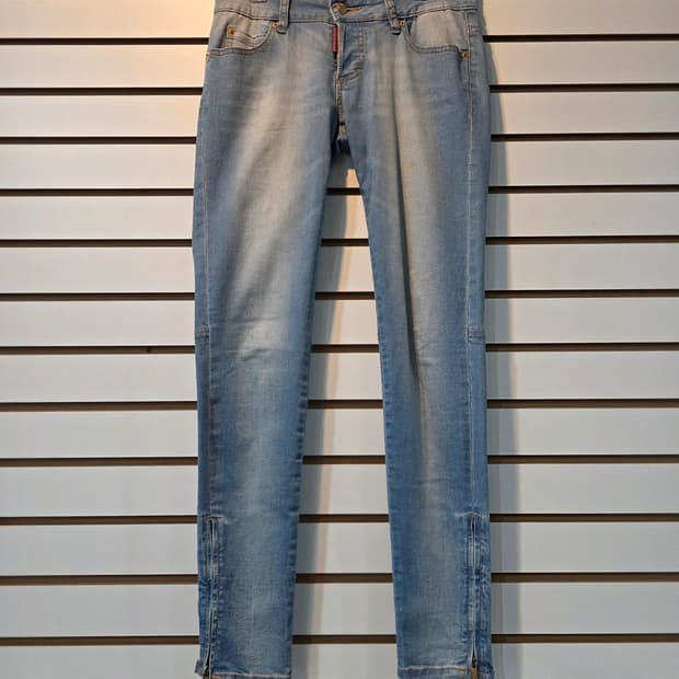 DSQUARED 디스퀘어드 밑단 지퍼 스키니진 데님 팬츠