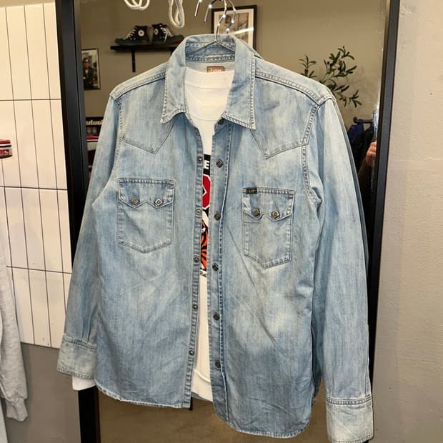 Lee riders vence exchange 웨스턴 데님 셔츠