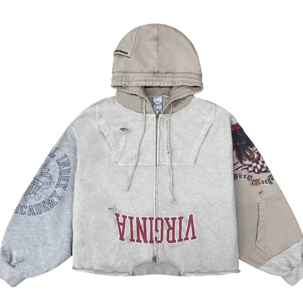 프로토콜 인덱스 업사이드 다운 집 후드 아이보리 2사이즈