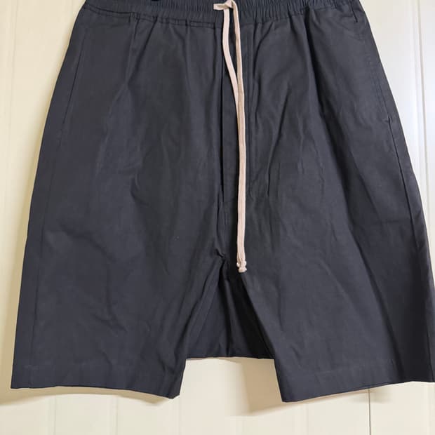 릭 오웬스 드로우 스트링 코튼 배기 쇼츠 팬츠 52