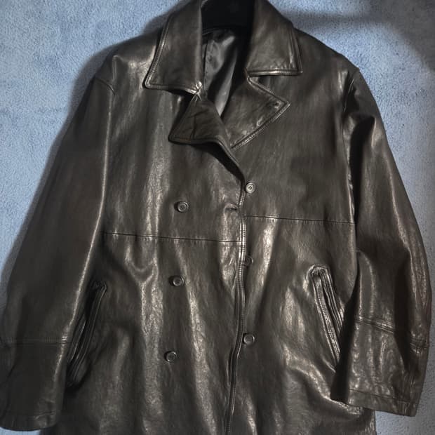 (M) 유스 레더 피코트