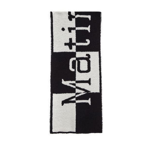 마뗑킴 로고 체크보드 머플러 목도리 아이보리