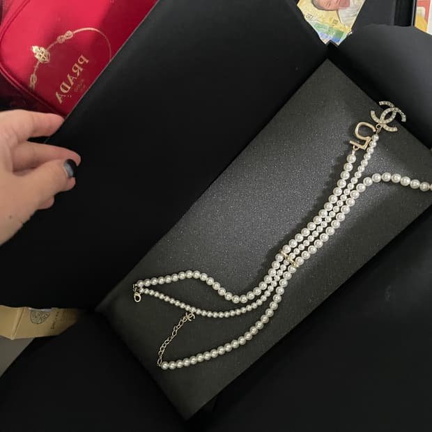 샤넬진주목걸이 새상품